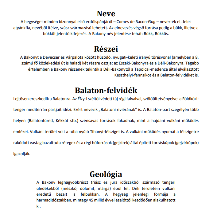 Word, szövegszerkesztés, bekezdés